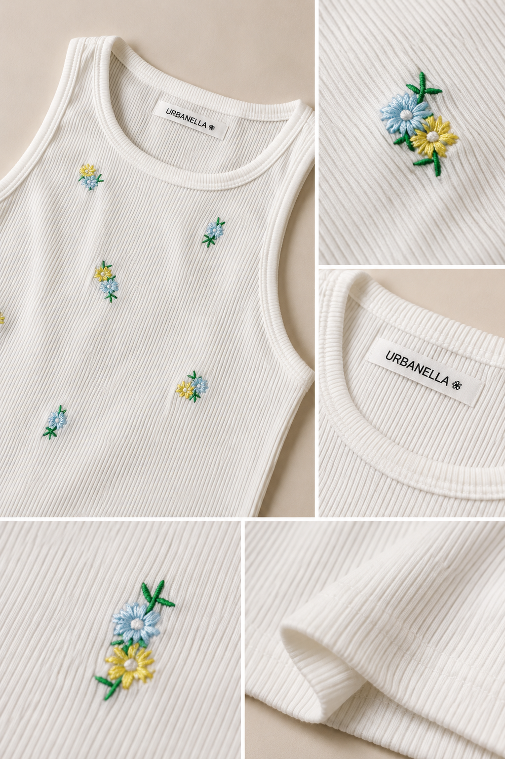 Camiseta básica con bordados