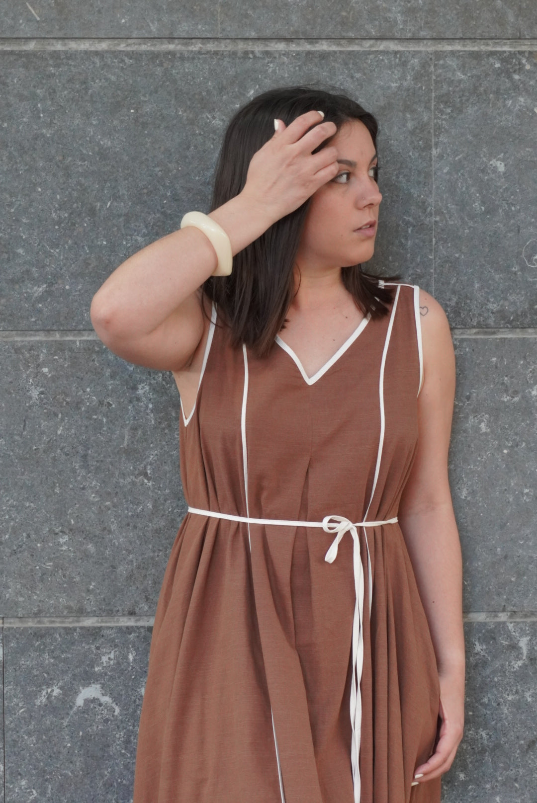 Vestido con Lino Largo