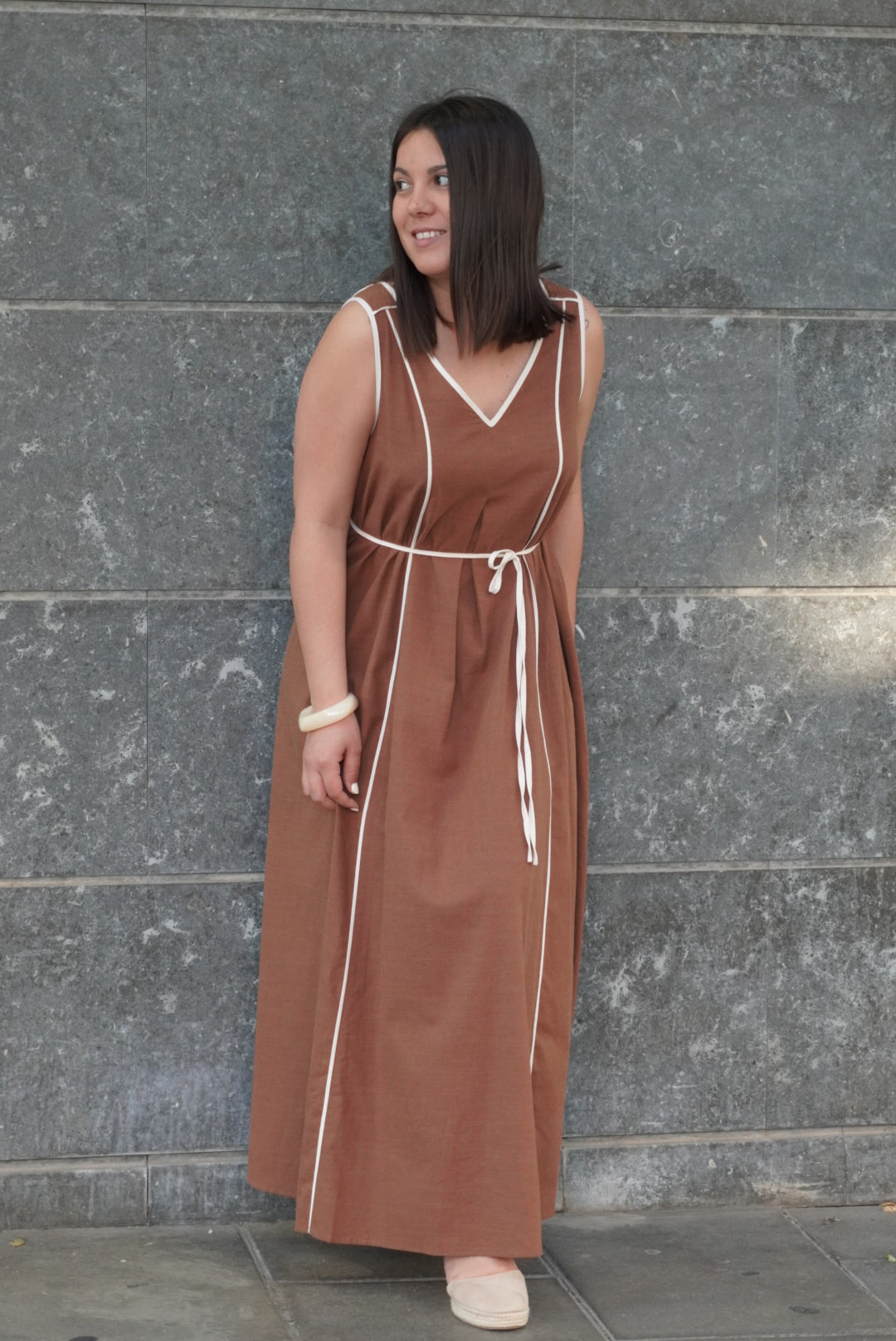 Vestido con Lino Largo