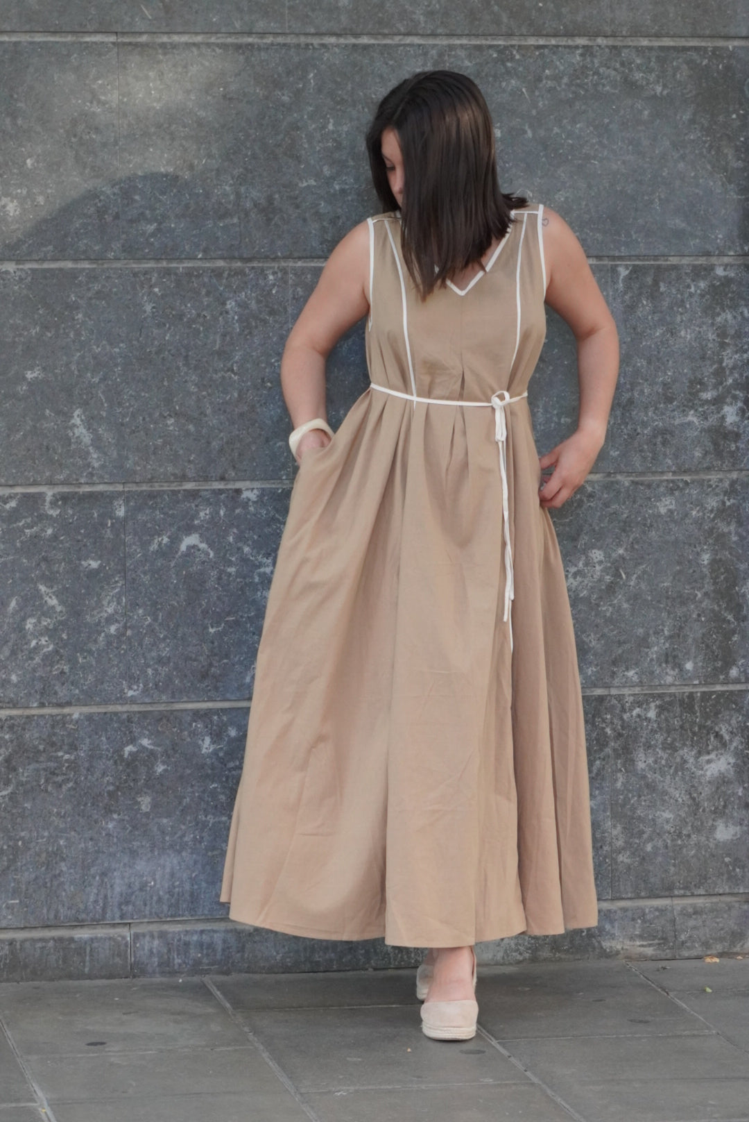 Vestido con Lino Largo