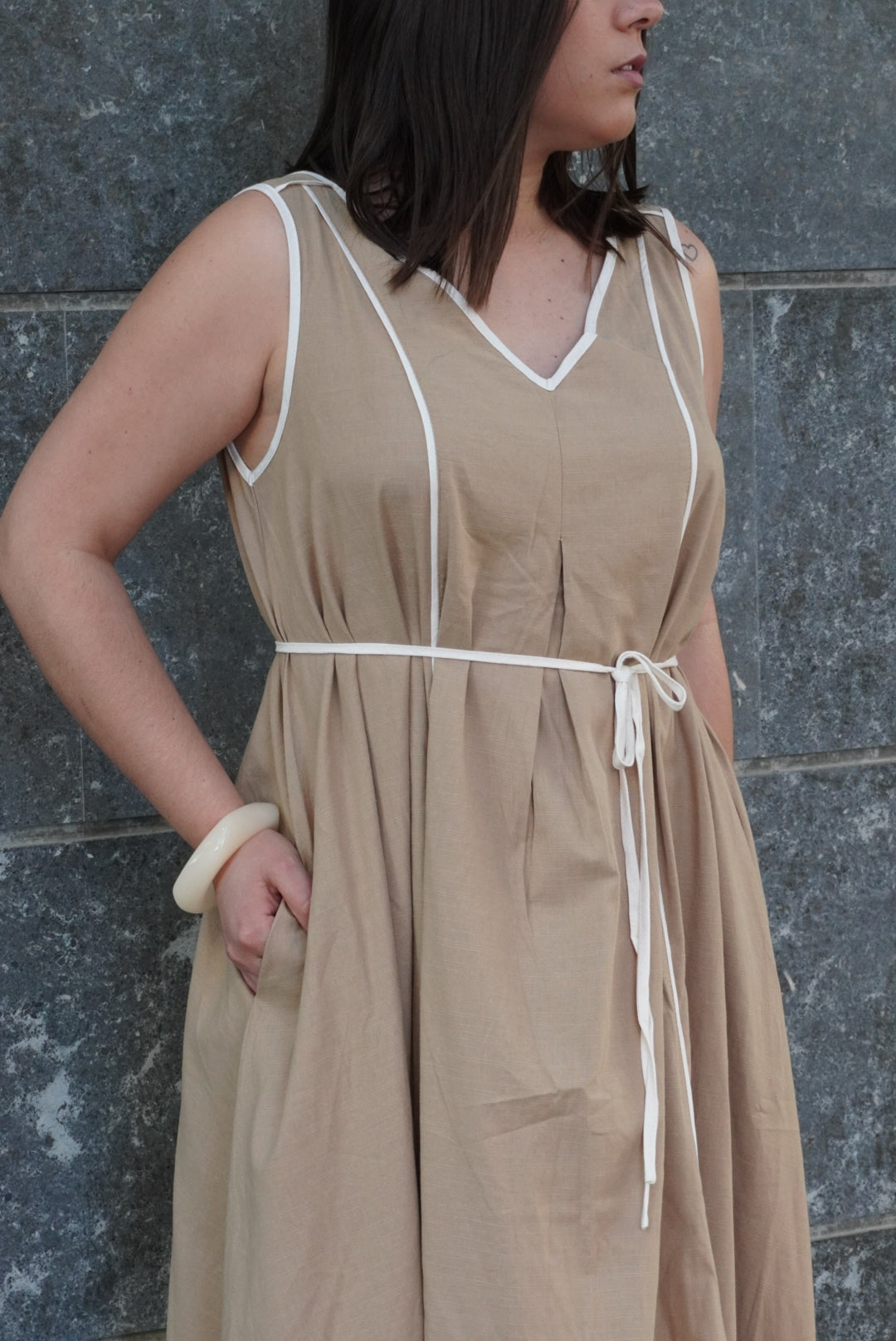 Vestido con Lino Largo