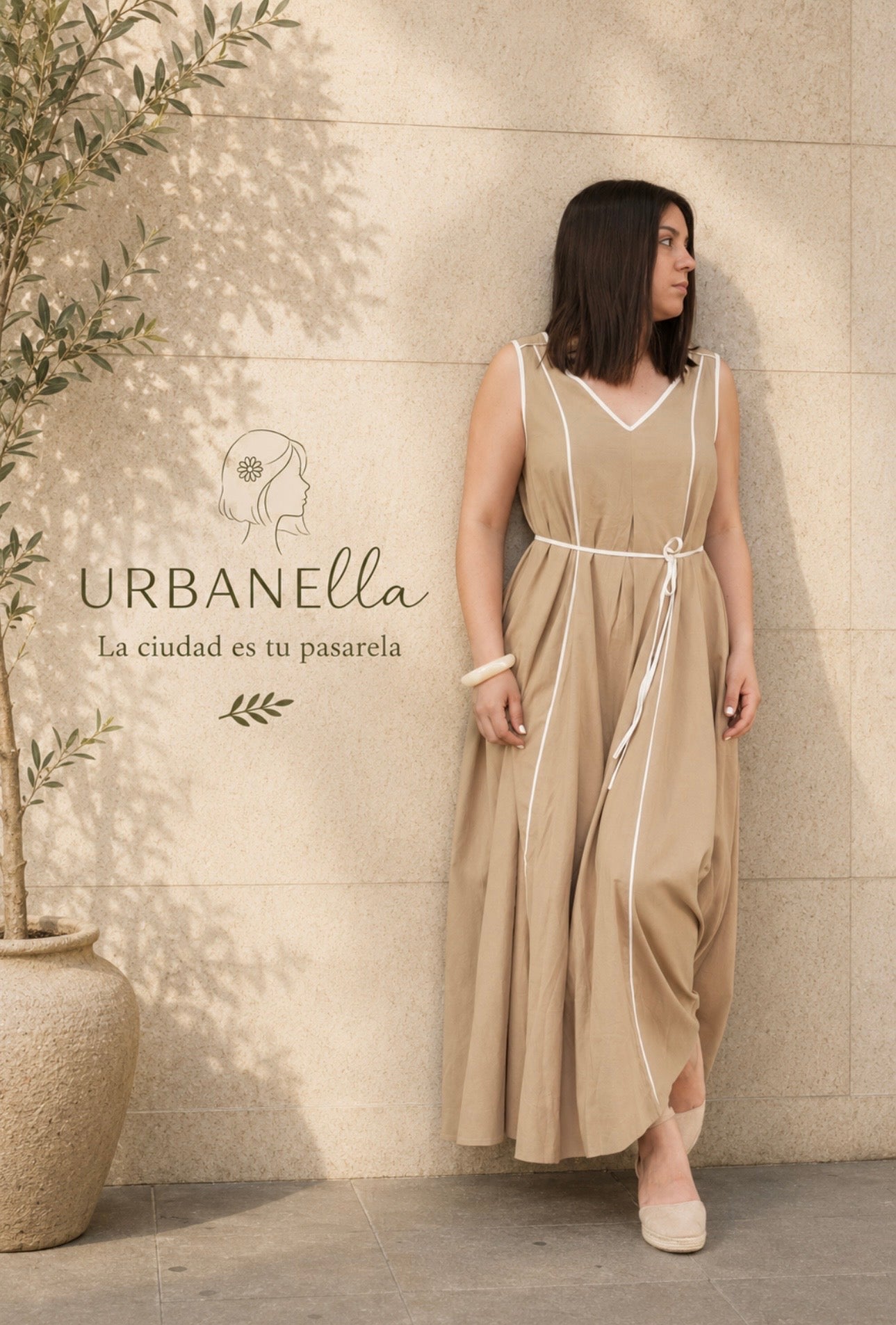 Vestido con Lino Largo